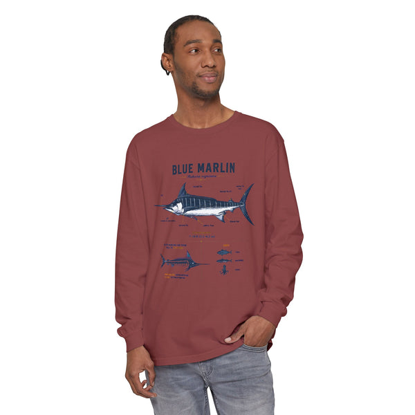 Blue Marlin Anatomy Long Sleeve Shirt