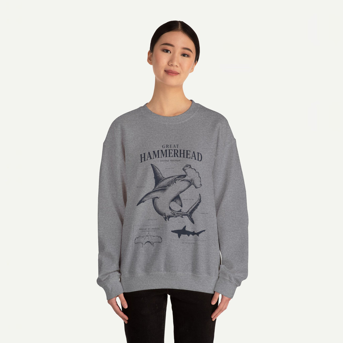 Hammerhead Shark Sweatshirt – Great Hammerhead Illustration