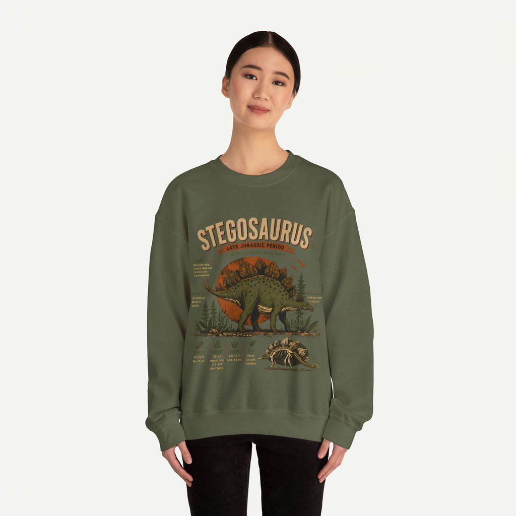 Stegosaurus Anatomy Sweatshirt — Vintage Dino Field Guide Graphic