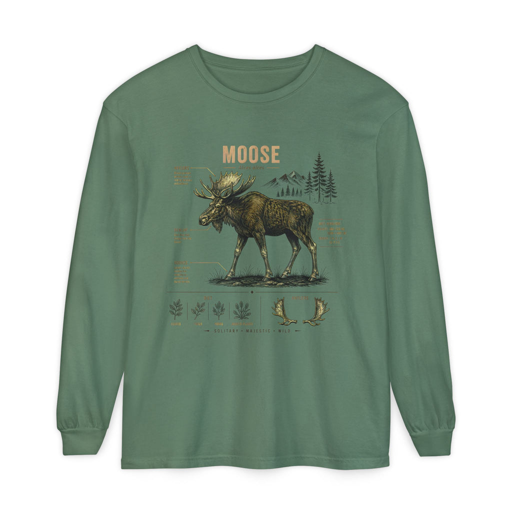 Moose Anatomy Long Sleeve Shirt — Wildlife Nature Tee