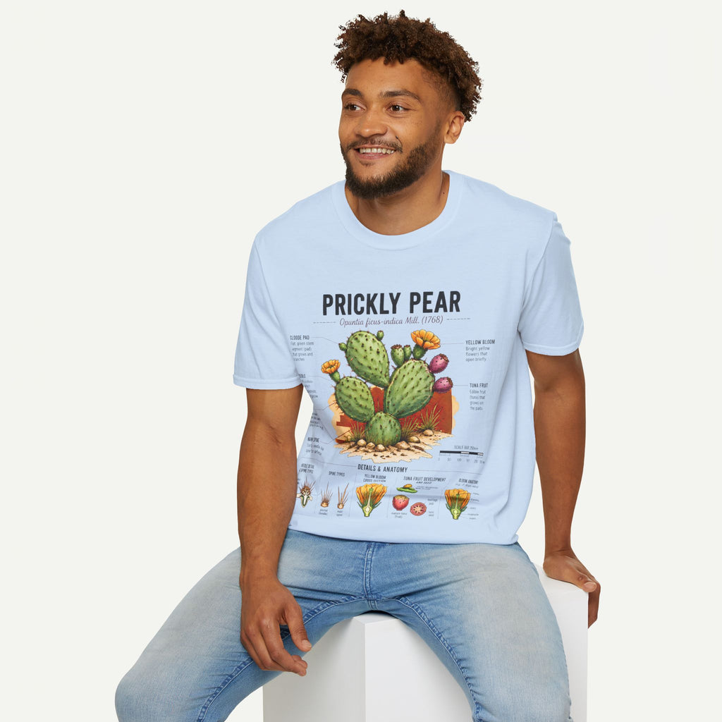 Prickly Pear Botanical T-Shirt — Vintage Cactus Illustration Tee