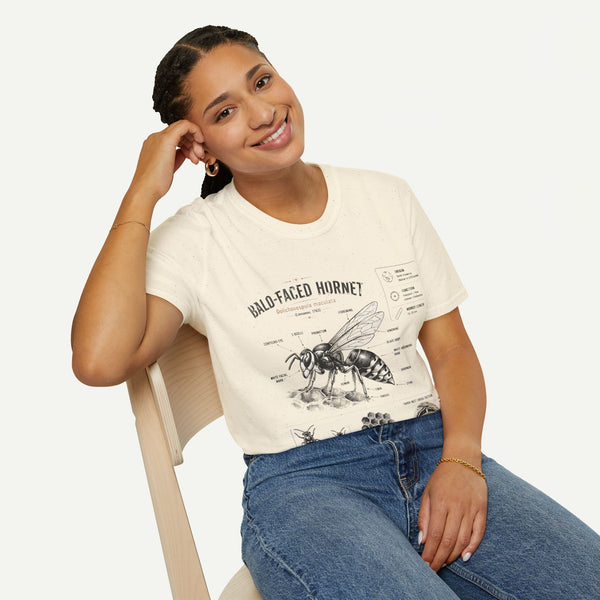Bald-Faced Hornet Anatomy T-Shirt - Vintage Entomology Illustration