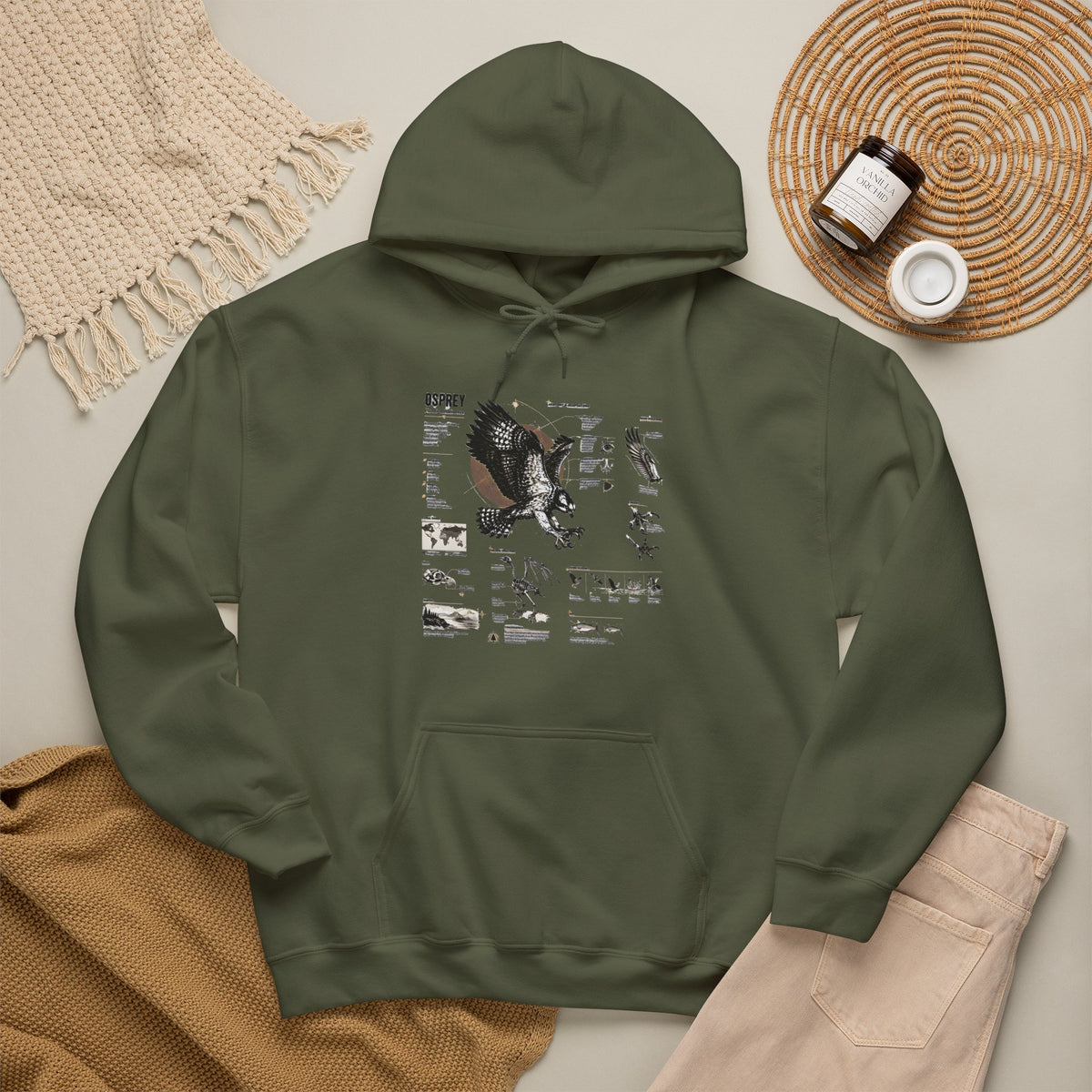 Eagle Anatomy Hoodie — Vintage Ornithology Graphic Sweatshirt