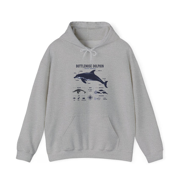 Bottlenose Dolphin Diagram Hoodie – Marine Life Anatomy Sweatshirt