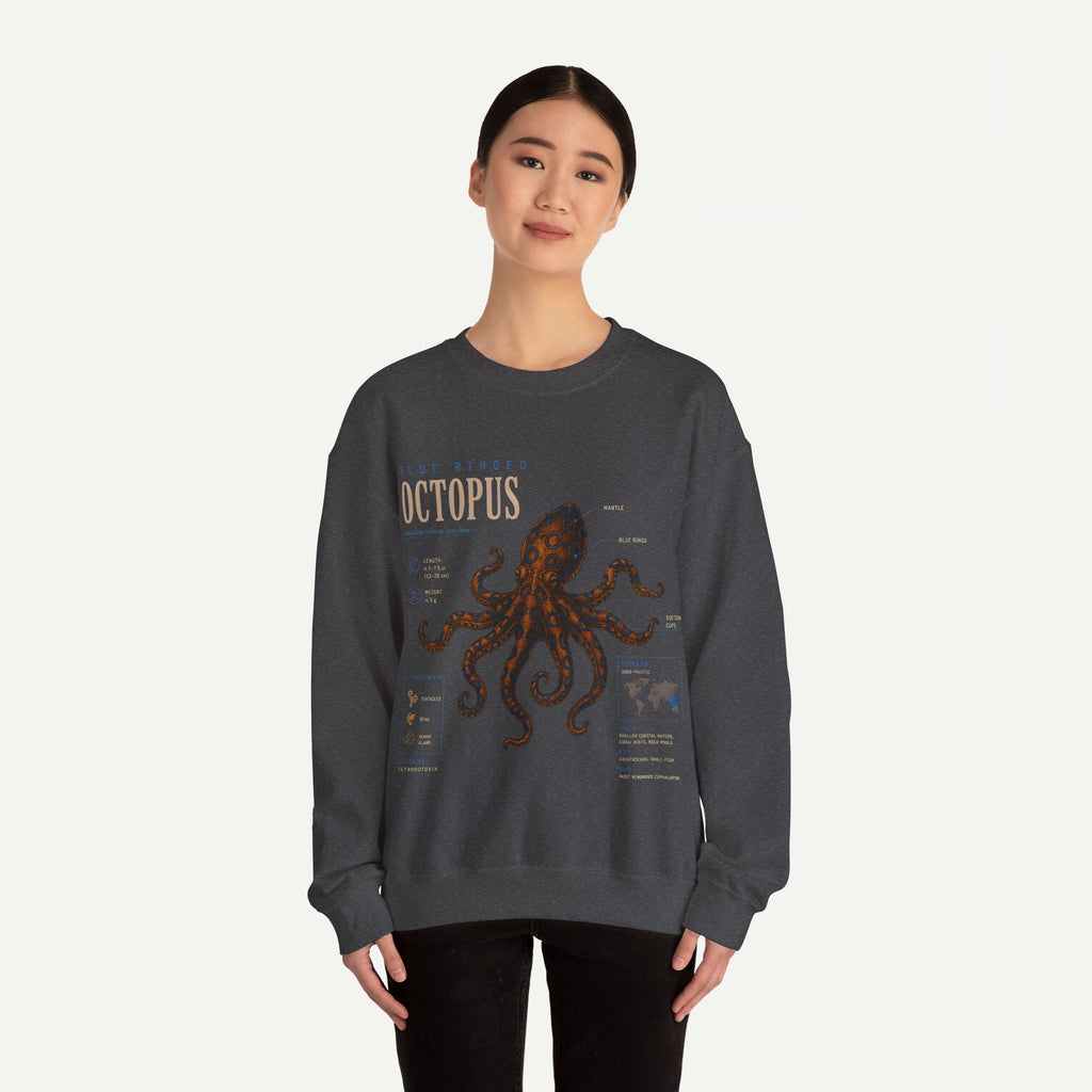 Octopus Anatomy Sweatshirt — Vintage Marine Illustration Crewneck