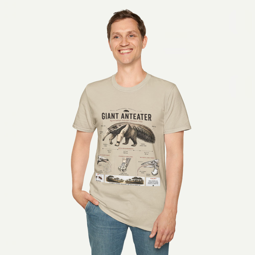 Giant Anteater Anatomy Tee — Vintage Natural History Animal Graphic T-Shirt