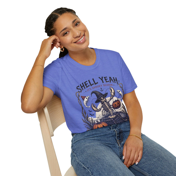 Shell Yeah! It's Spooky Season Tee — Halloween Crab Witch Graphic T-Shirt