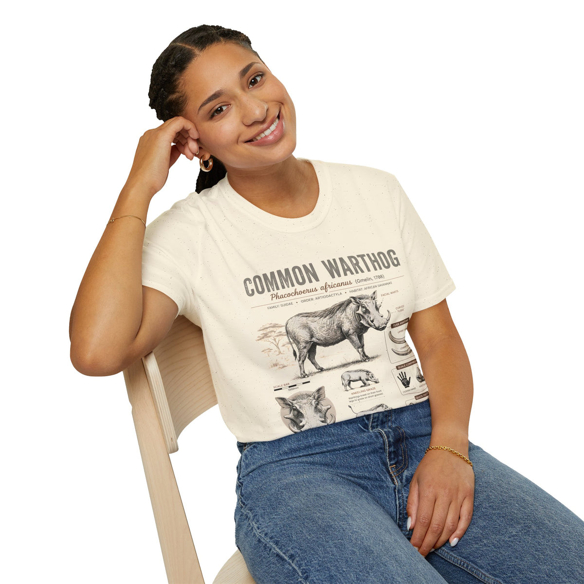 Common Warthog Anatomy T-Shirt — Vintage Wildlife Graphic Tee