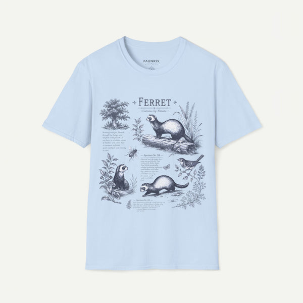 Ferret Vintage Anatomy T-Shirt — Botanical Wildlife Tee