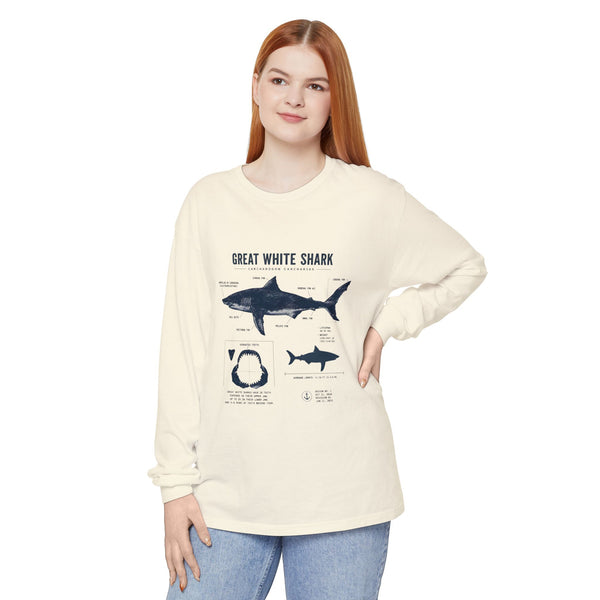 Great White Shark Anatomy Long Sleeve Tee