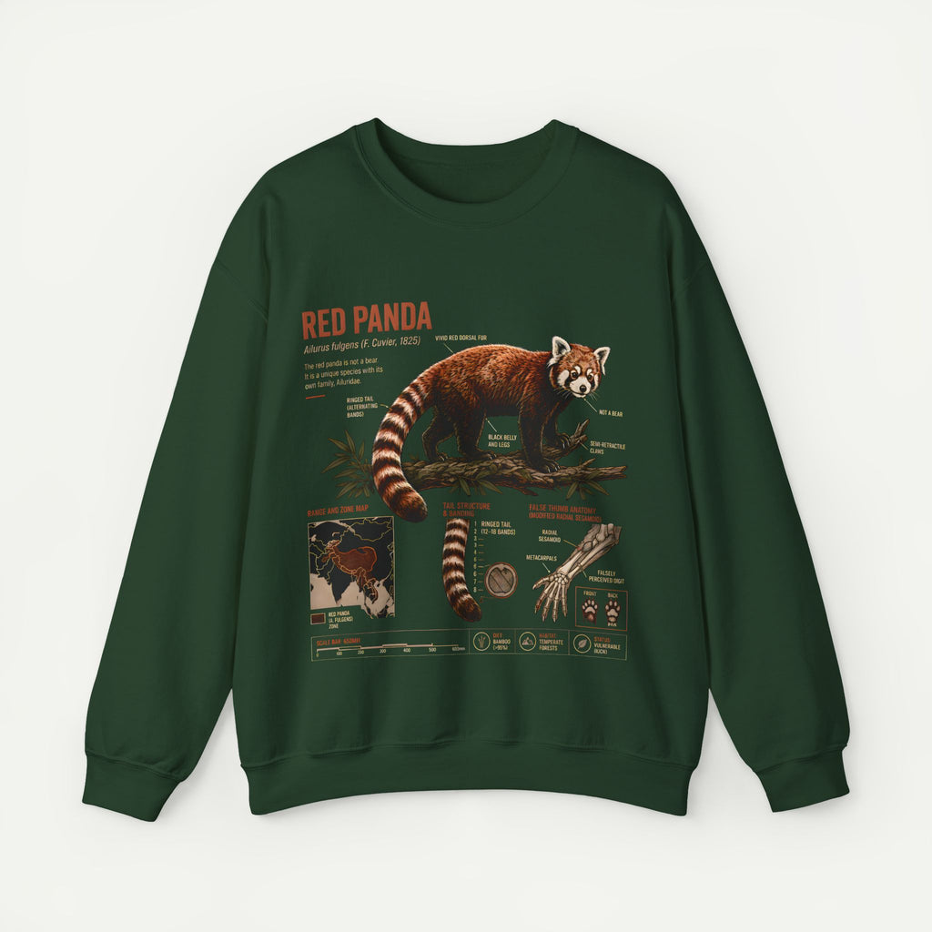 Red Panda Anatomy Sweatshirt — Vintage Wildlife Crewneck