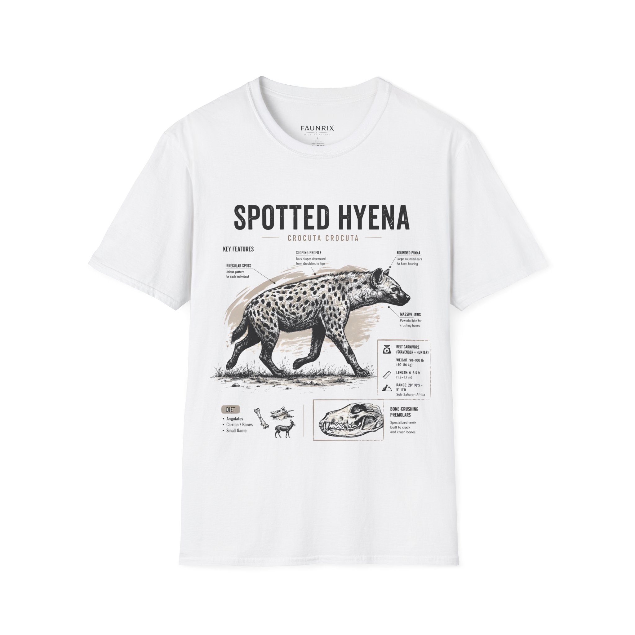 Spotted Hyena Anatomy T-Shirt — Vintage Wildlife Tee Secondary image