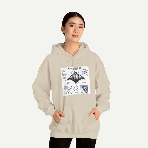 Manta Ray Anatomy Hoodie — Marine Life Graphic Pullover