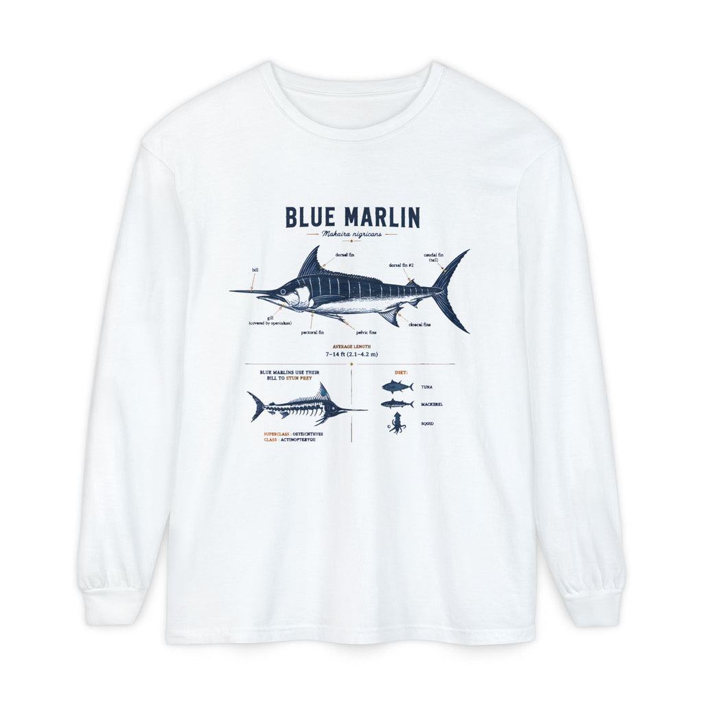 Blue Marlin Anatomy Long Sleeve Shirt