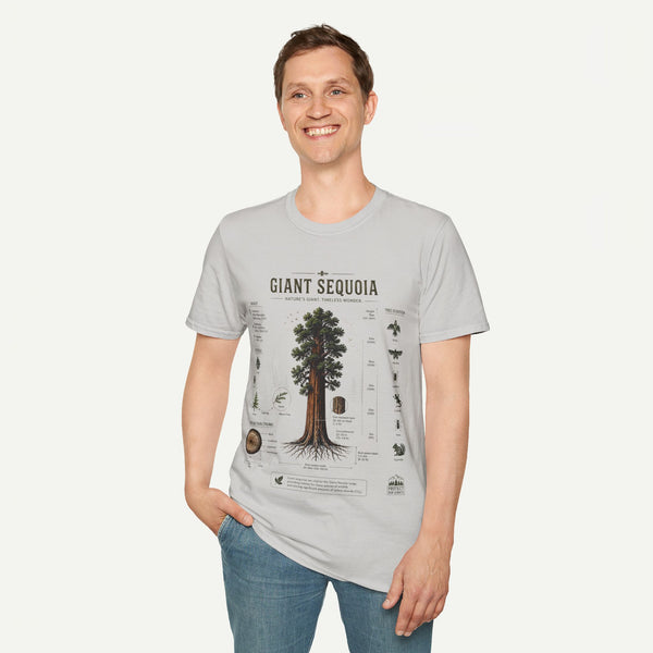 Giant Sequoia Anatomy T-Shirt — Botanical Tree Illustration Tee