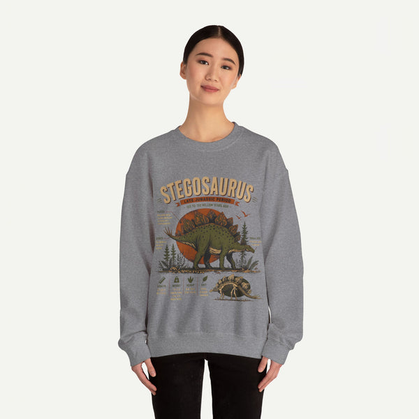 Stegosaurus Anatomy Sweatshirt — Vintage Dino Field Guide Graphic