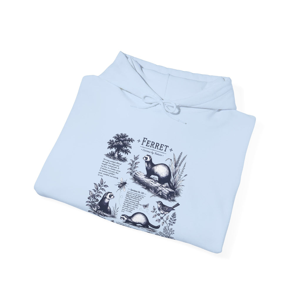 Ferret Vintage Illustration Hoodie — Retro Wildlife Graphic Sweatshirt