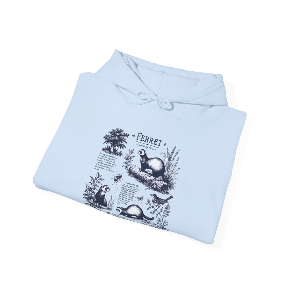 Ferret Vintage Illustration Hoodie — Retro Wildlife Graphic Sweatshirt
