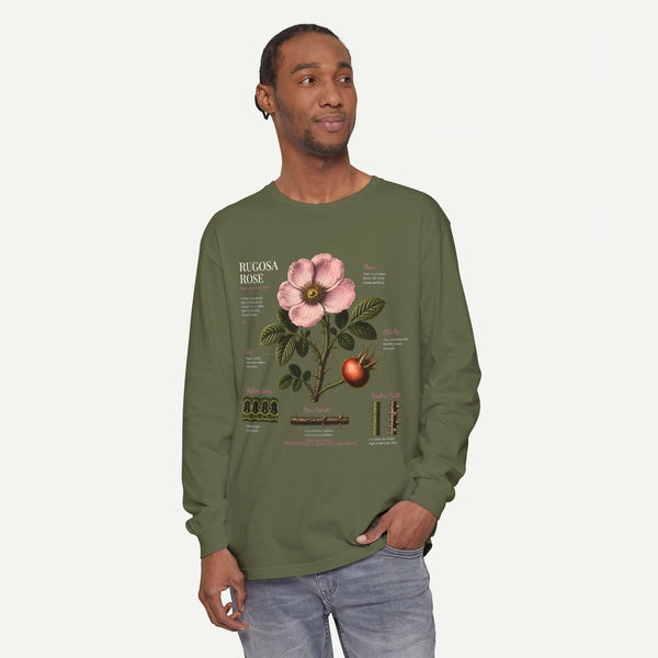 Botanical Rose Diagram Long Sleeve T-Shirt