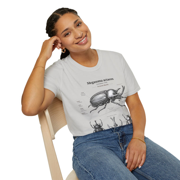 Beetle Anatomy T-Shirt — Megasoma actaeon Scientific Illustration Tee