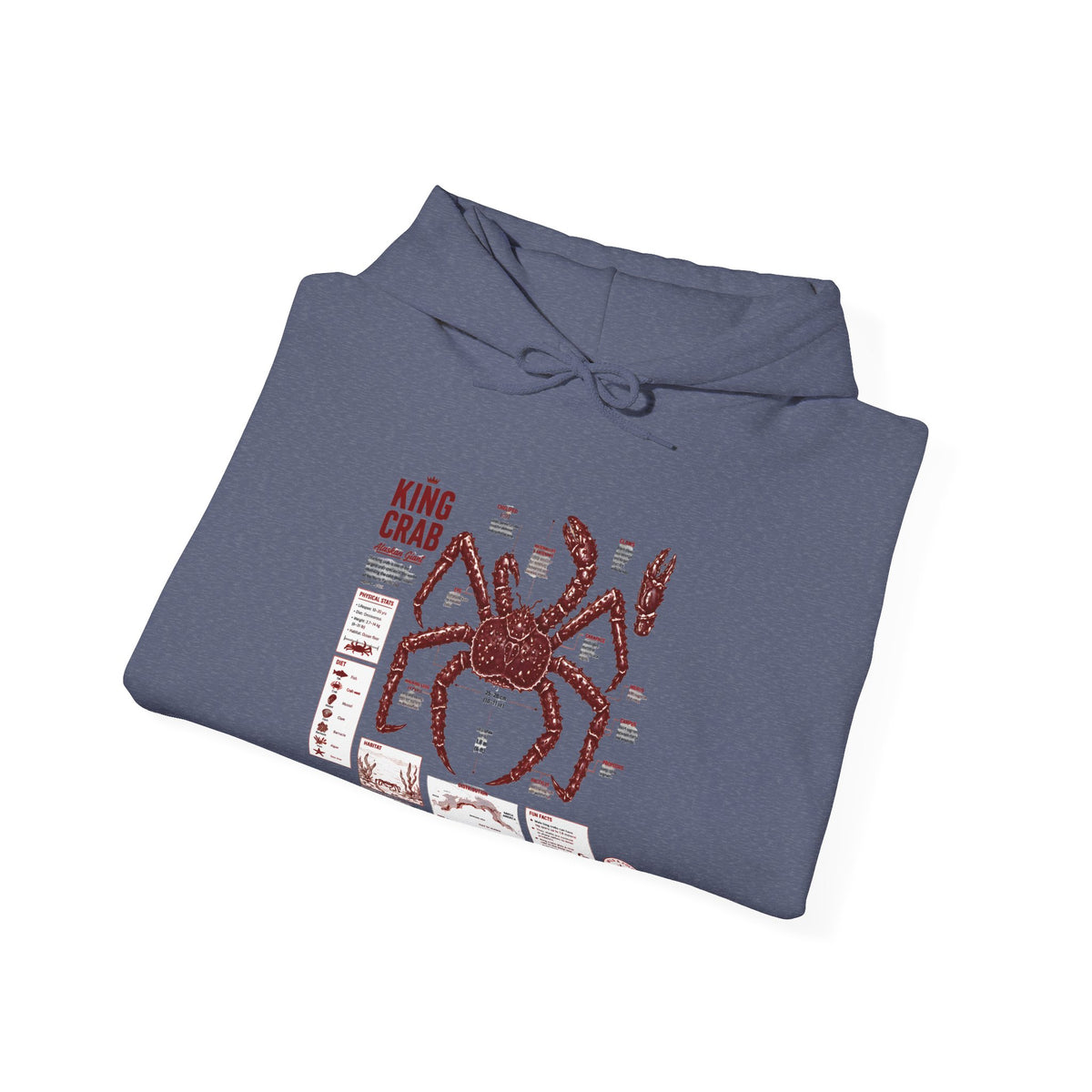 King Crab Anatomy Hoodie — Vintage Seafood Diagram Sweatshirt