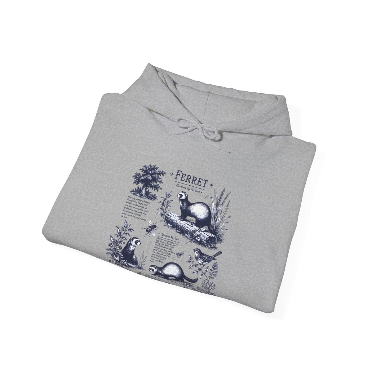 Ferret Vintage Illustration Hoodie — Retro Wildlife Graphic Sweatshirt