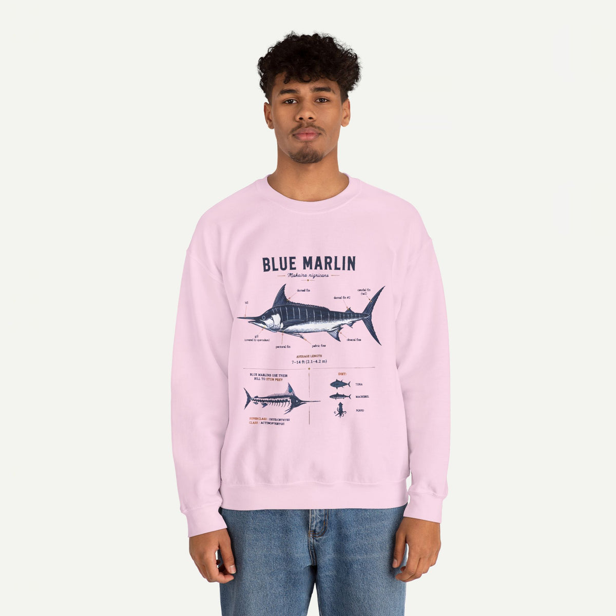 Blue Marlin Fish Anatomy Sweatshirt