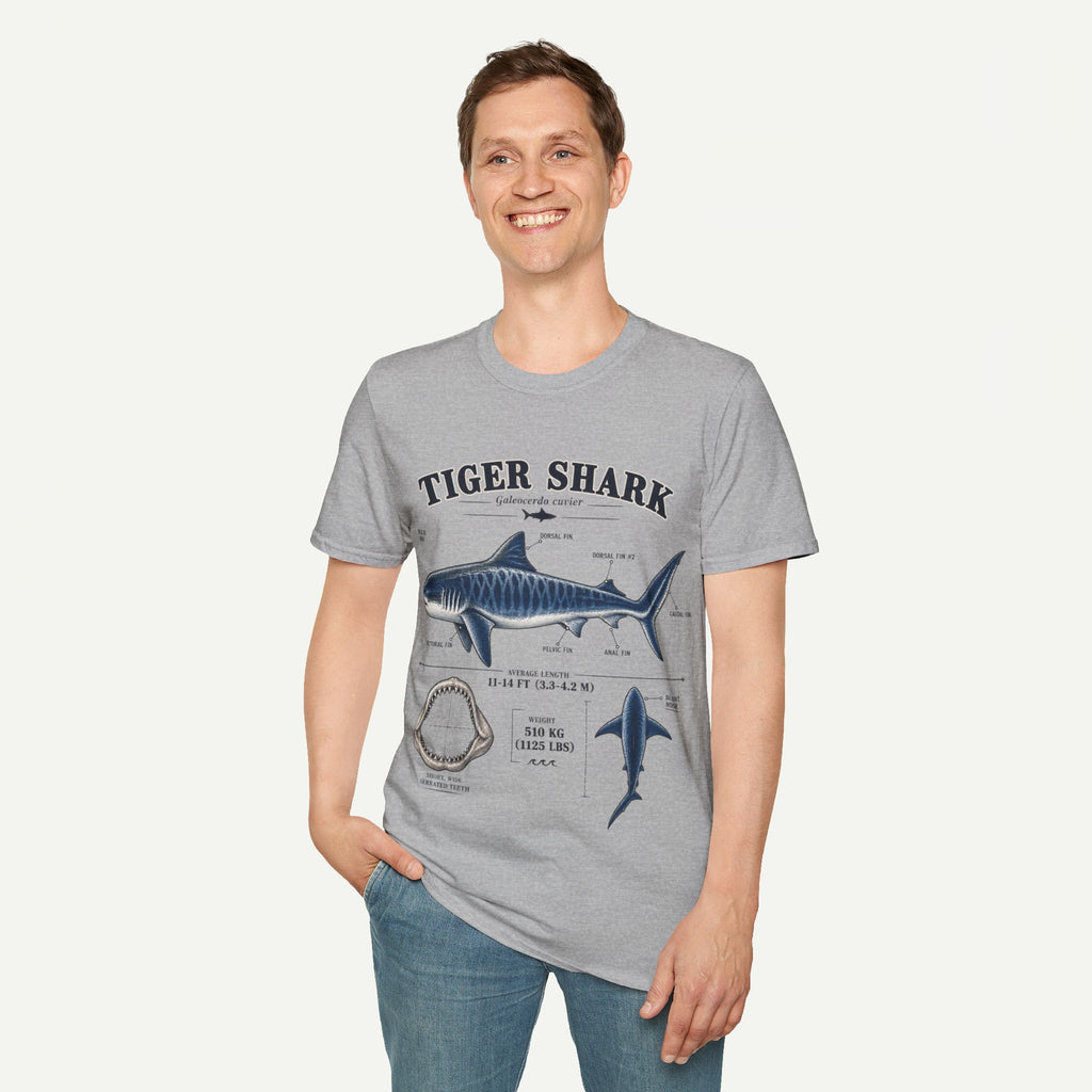 Tiger Shark Anatomy T-Shirt — Vintage Marine Biology Graphic Tee
