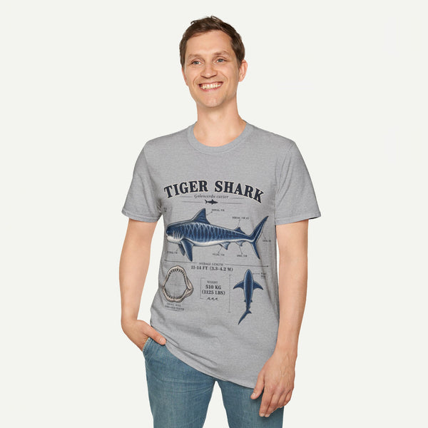 Tiger Shark Anatomy T-Shirt — Vintage Marine Biology Graphic Tee