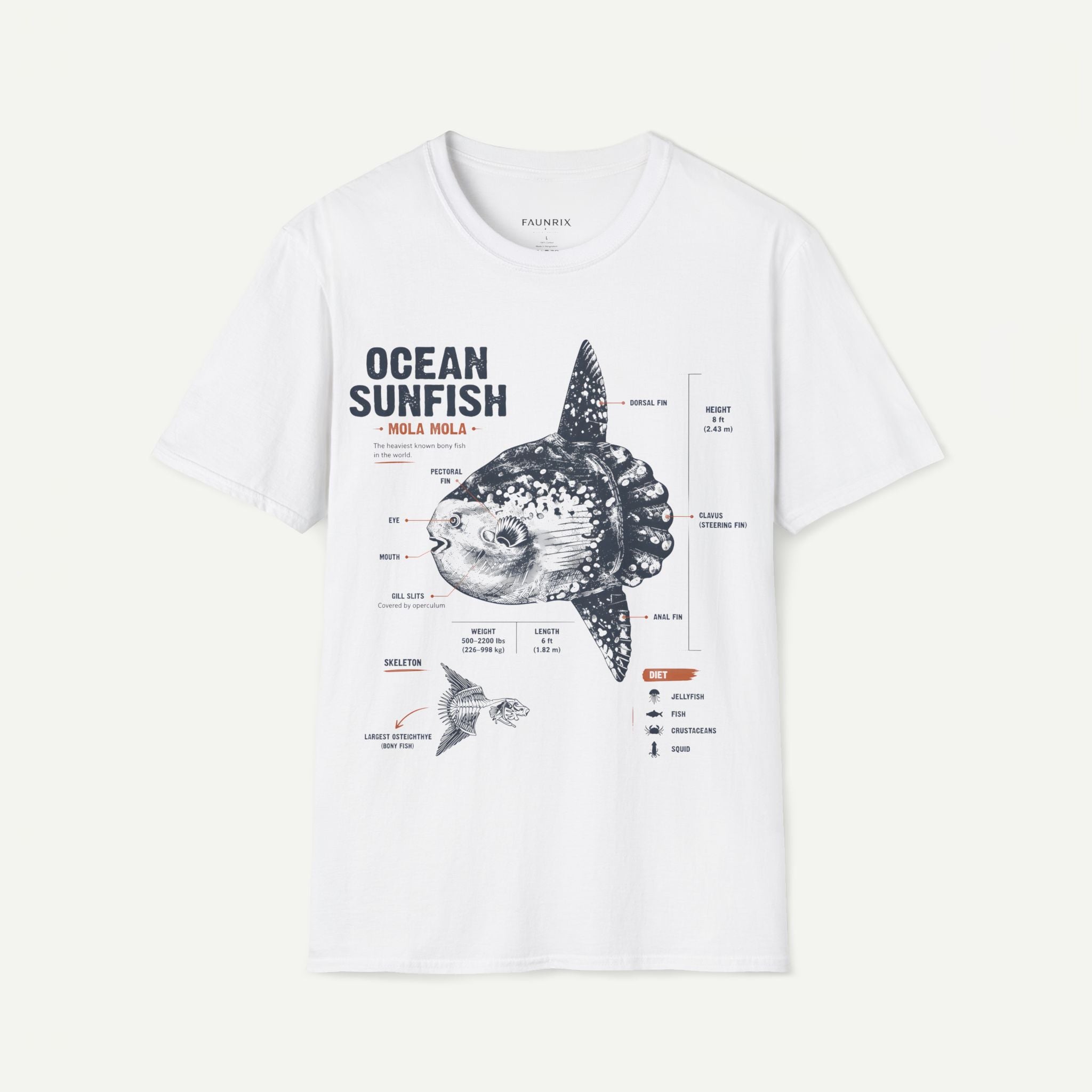 Ocean Sunfish Illustration T-Shirt — Mola Mola Science Graphic Tee Secondary image