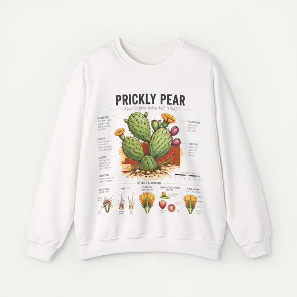 Prickly Pear Botanical Sweatshirt — Cactus Illustration Guide Crewneck