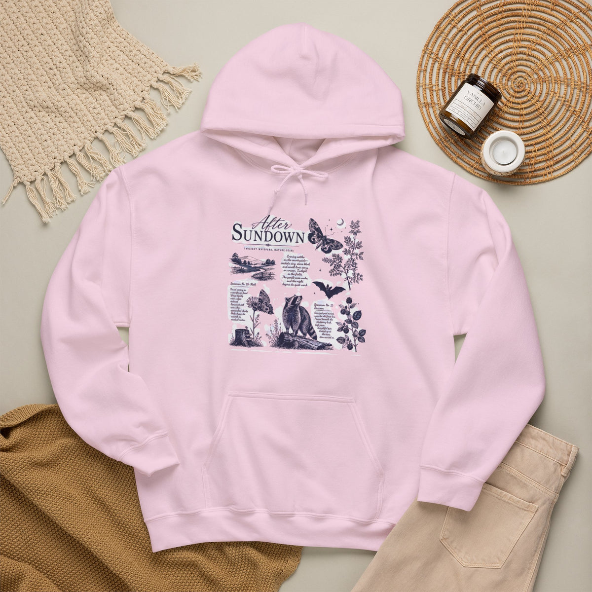 Sunset Foxes Hoodie — "After Sundown" Nature Graphic Pullover