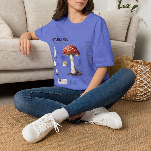 Amanita Mushroom Anatomy T-Shirt — Fly Agaric Botanical Illustration Tee
