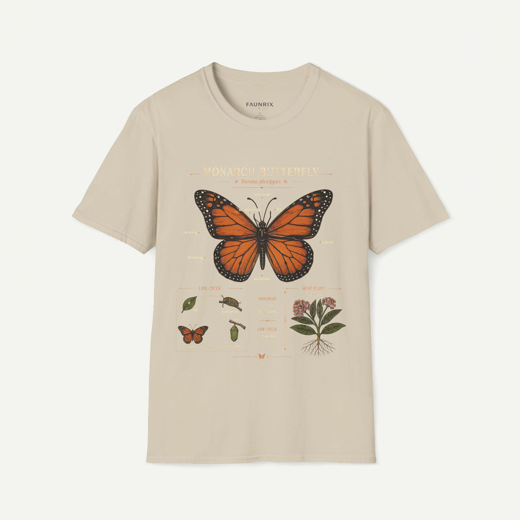 Monarch Butterfly Anatomy T-Shirt — Vintage Nature Illustration Tee