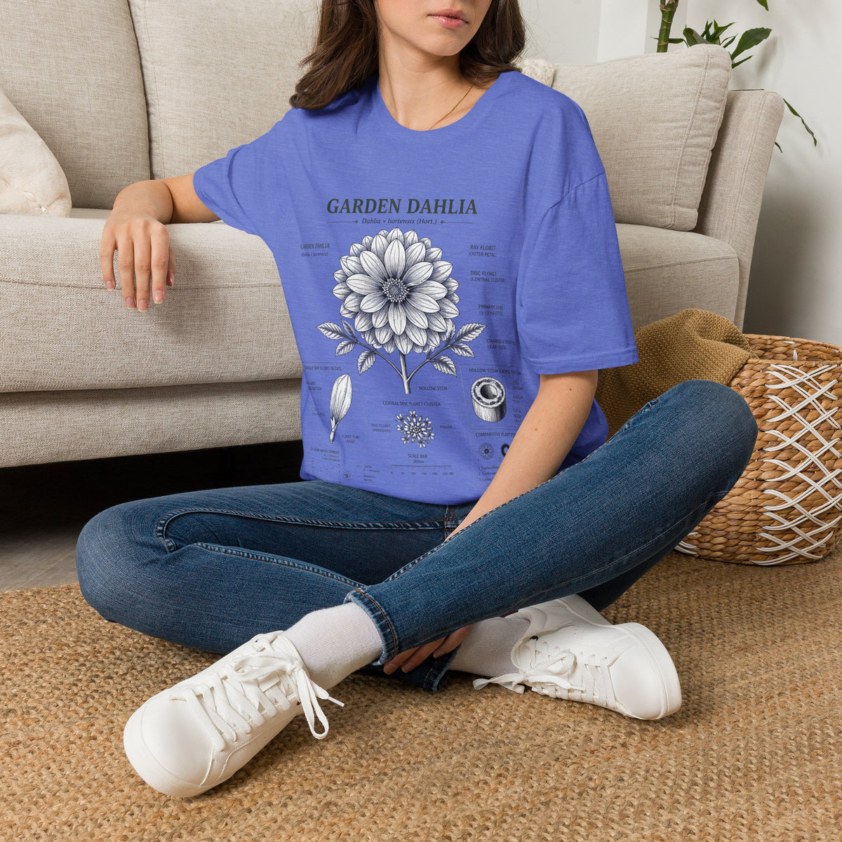 Dahlia Botanical Tee — 'Garden Dahlia' Floral Anatomy T-Shirt