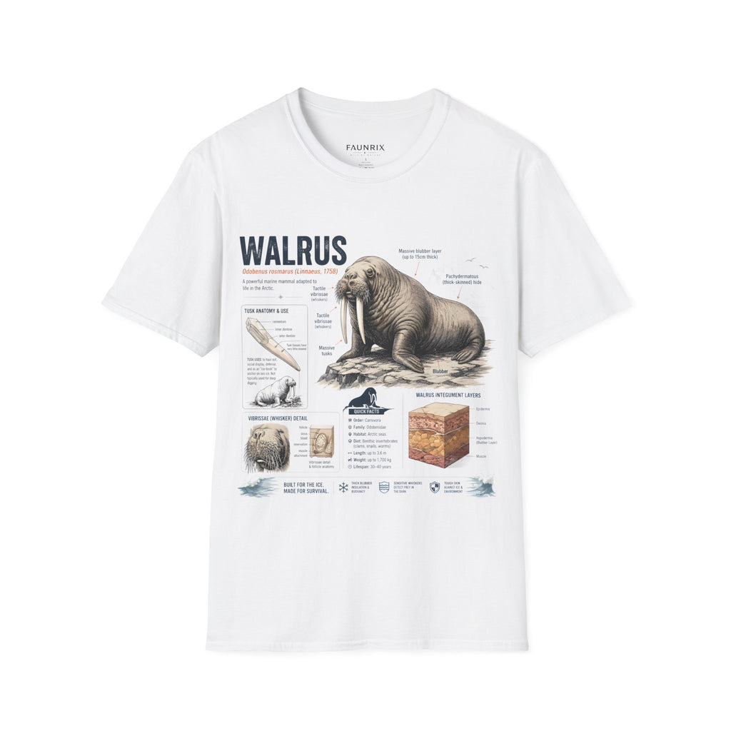 Walrus Anatomy T-Shirt — Illustrated Marine Mammal Facts Tee