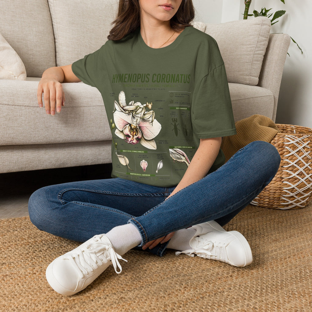 Mantis Anatomy Tee — Hymenopus Coronatus Orchid Mantis Illustration