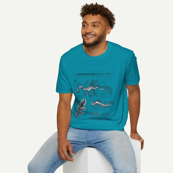 Sea Dragon Anatomy T-Shirt — Phycodurus Eques Botanical Illustration Tee