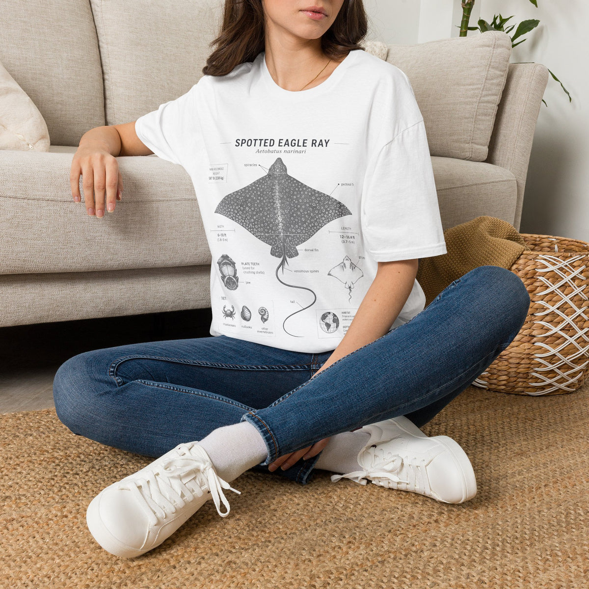 Spotted Eagle Ray Anatomy T-Shirt — Marine Life Graphic Tee