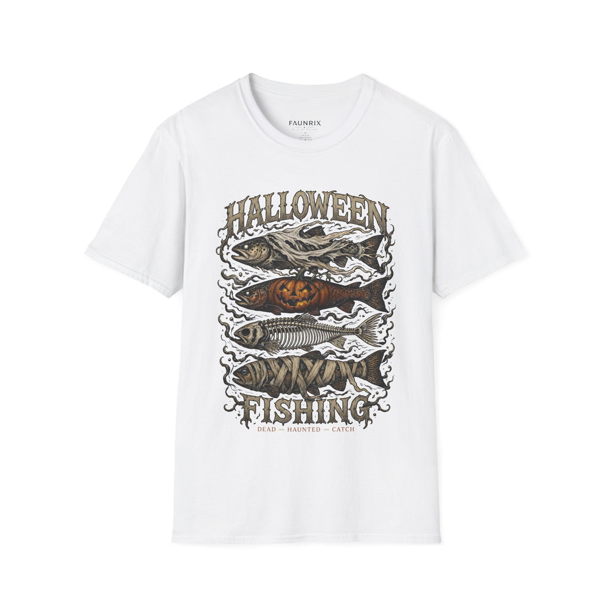 Halloween Fishing T-Shirt — Spooky Pumpkin Fish Graphic Tee