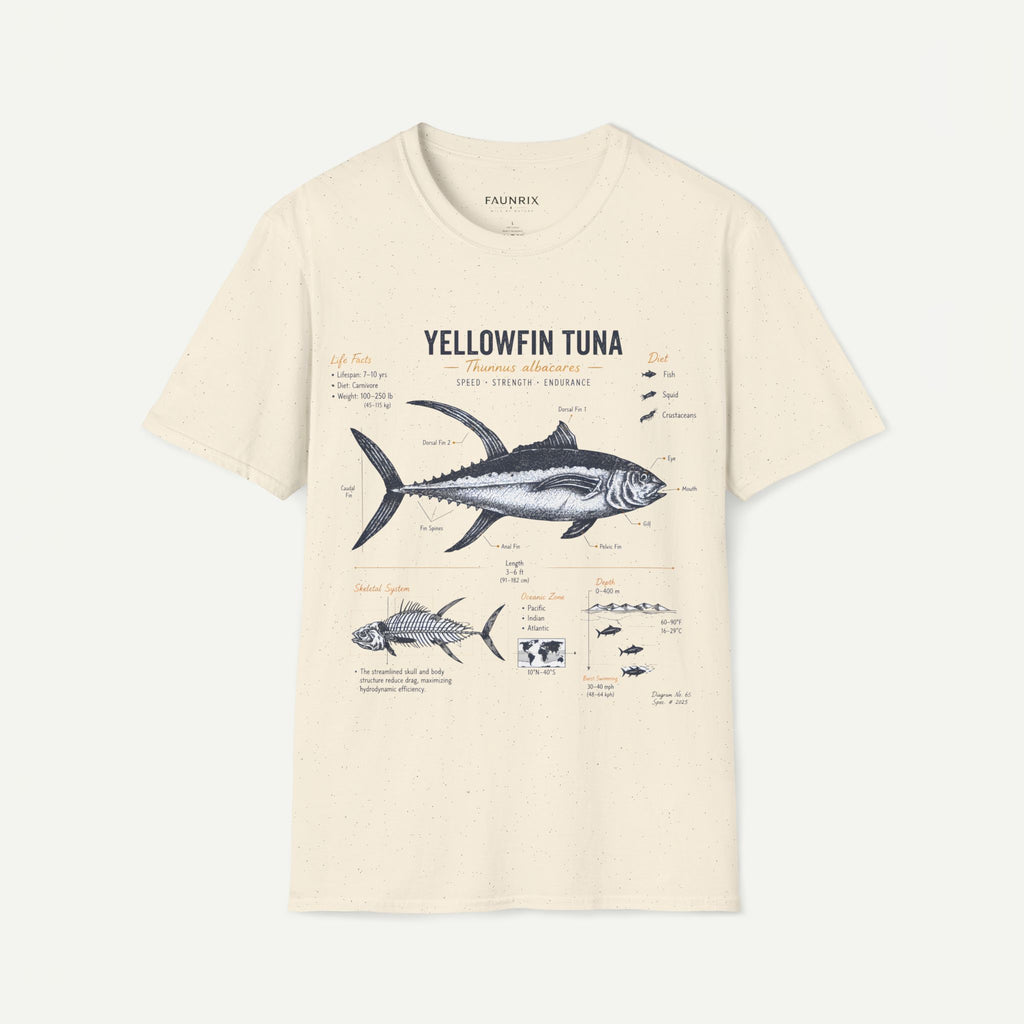 Yellowfin Tuna Anatomy T-Shirt — Vintage Fish ID Graphic Tee