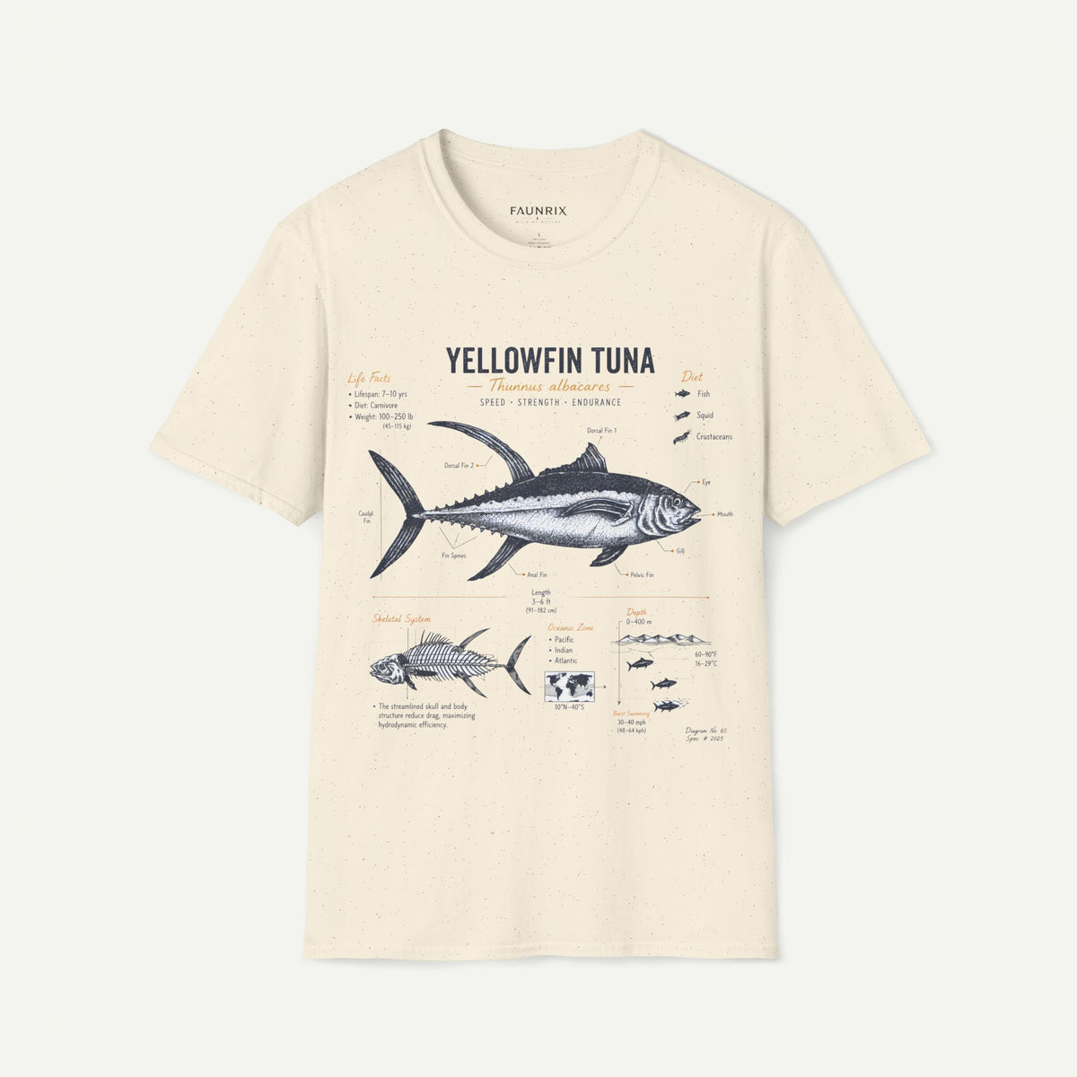 Yellowfin Tuna Anatomy T-Shirt — Vintage Fish ID Graphic Tee