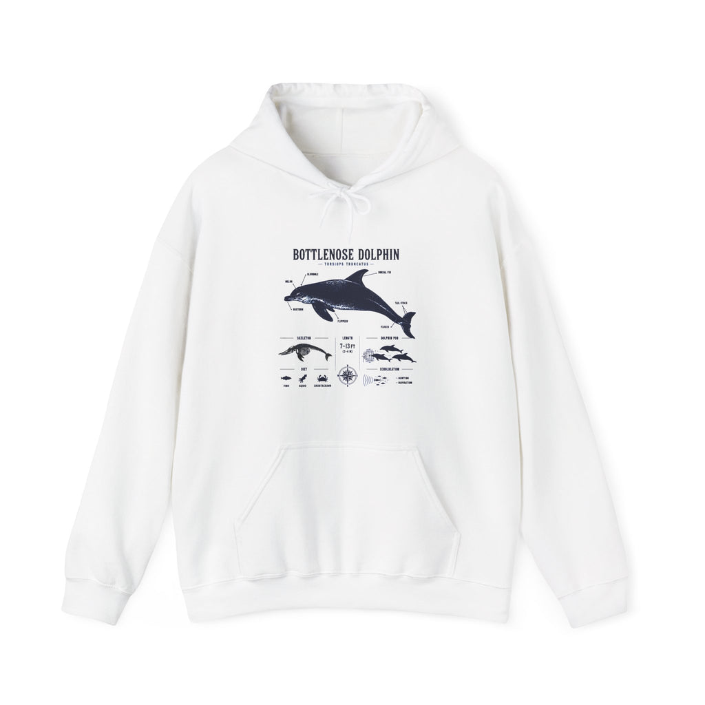Bottlenose Dolphin Diagram Hoodie – Marine Life Anatomy Sweatshirt