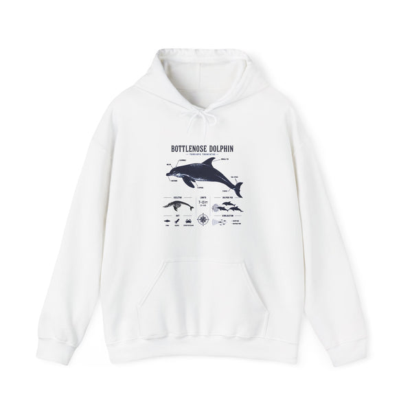 Bottlenose Dolphin Diagram Hoodie – Marine Life Anatomy Sweatshirt