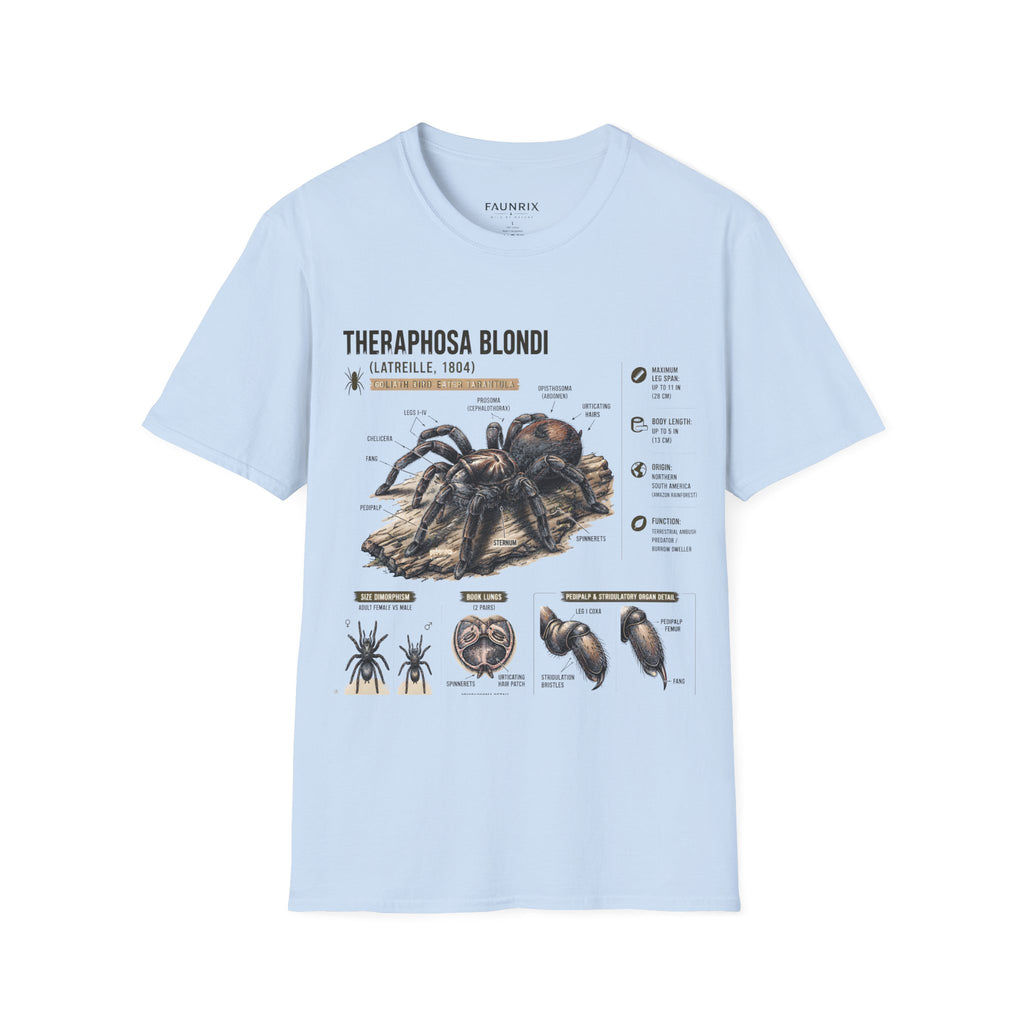 Theraphosa blondi Tarantula T-Shirt — Spider Anatomy Educational Tee