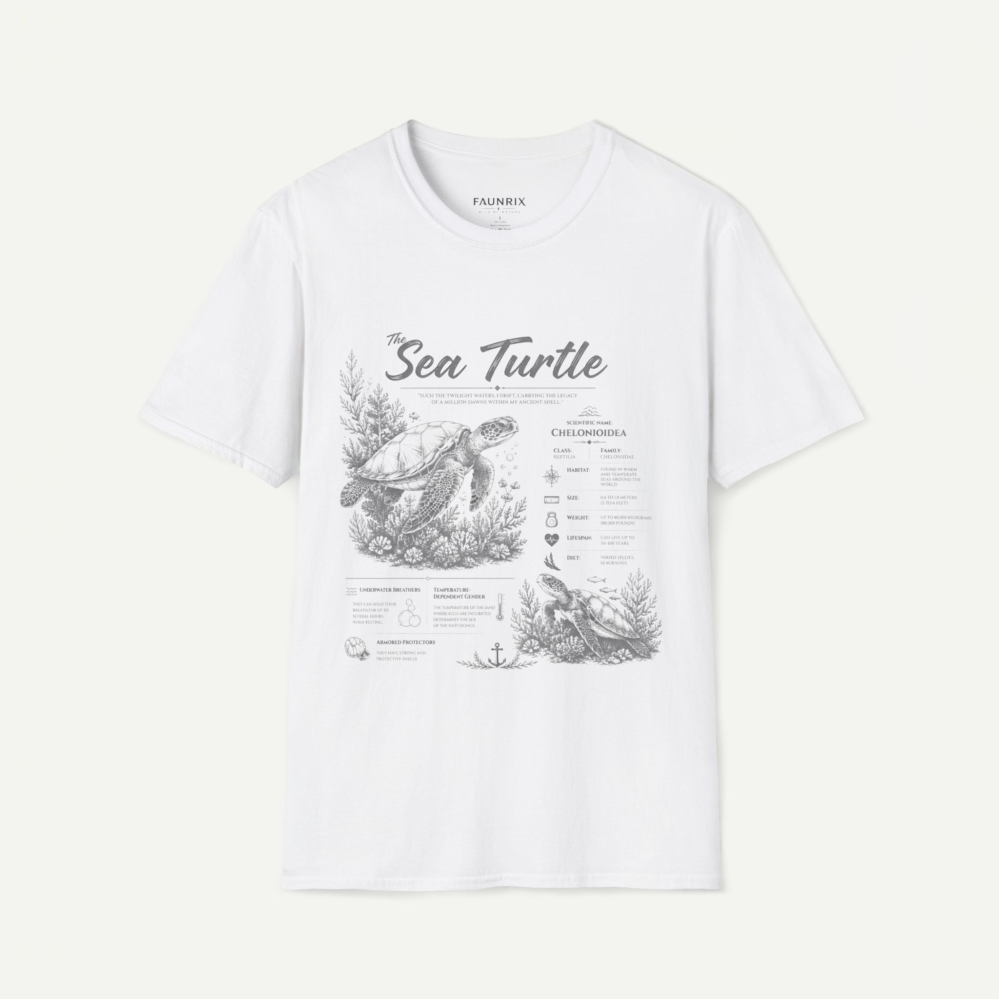 Sea Turtle Anatomy T-Shirt — Vintage Marine Illustration Tee Secondary image