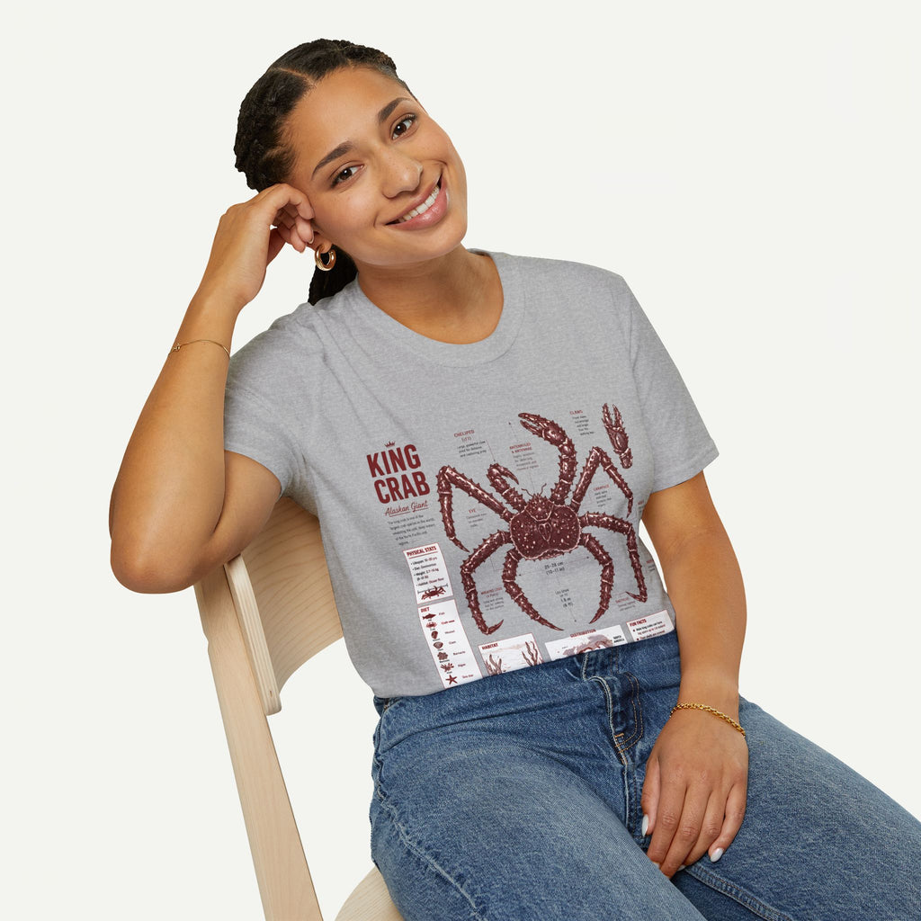 King Crab Anatomy T-Shirt — Vintage Seafood Diagram Tee