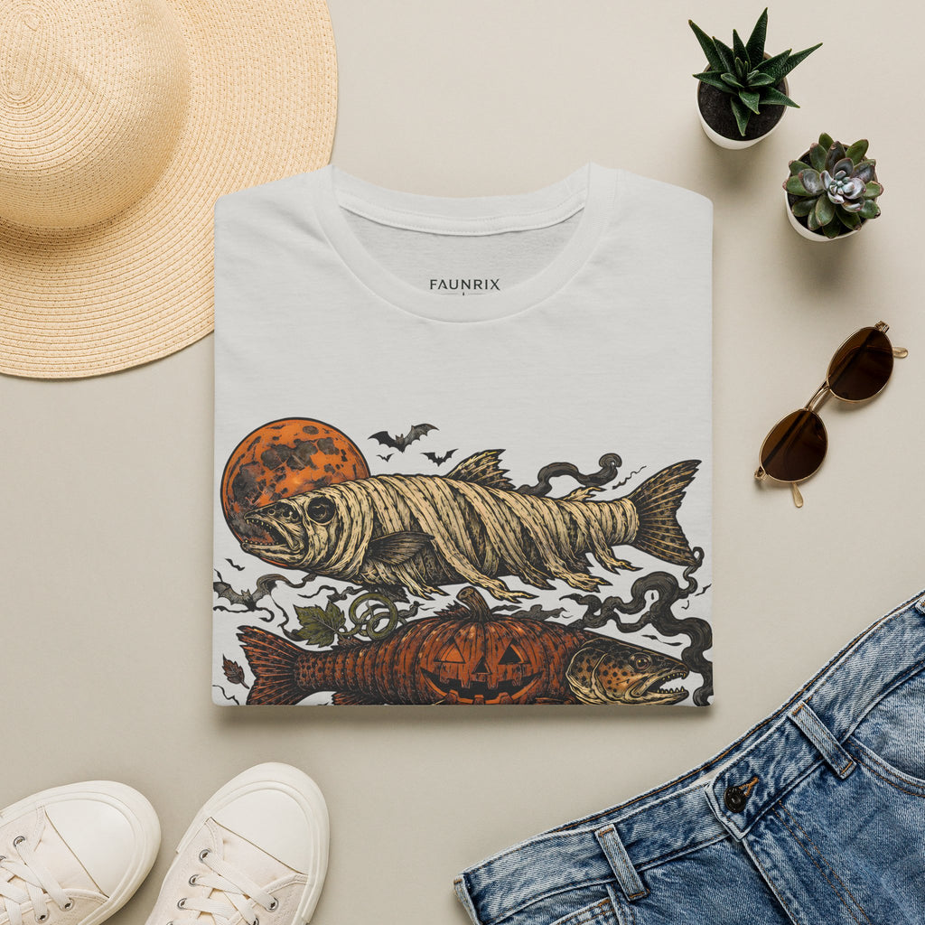 Halloween Pumpkin Fish T-Shirt — Spooky Koi Graphic Tee
