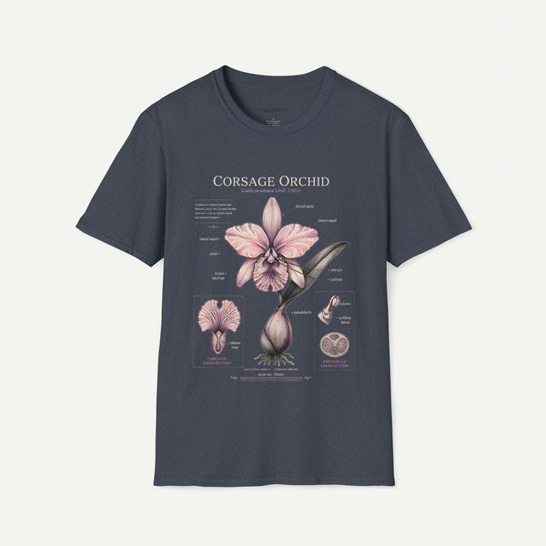 Corsage Orchid T-Shirt — Botanical Floral Diagram Tee