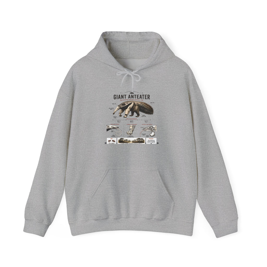 Giant Anteater Anatomy Hoodie — Illustrated Wildlife Diagram Sweatshirt
